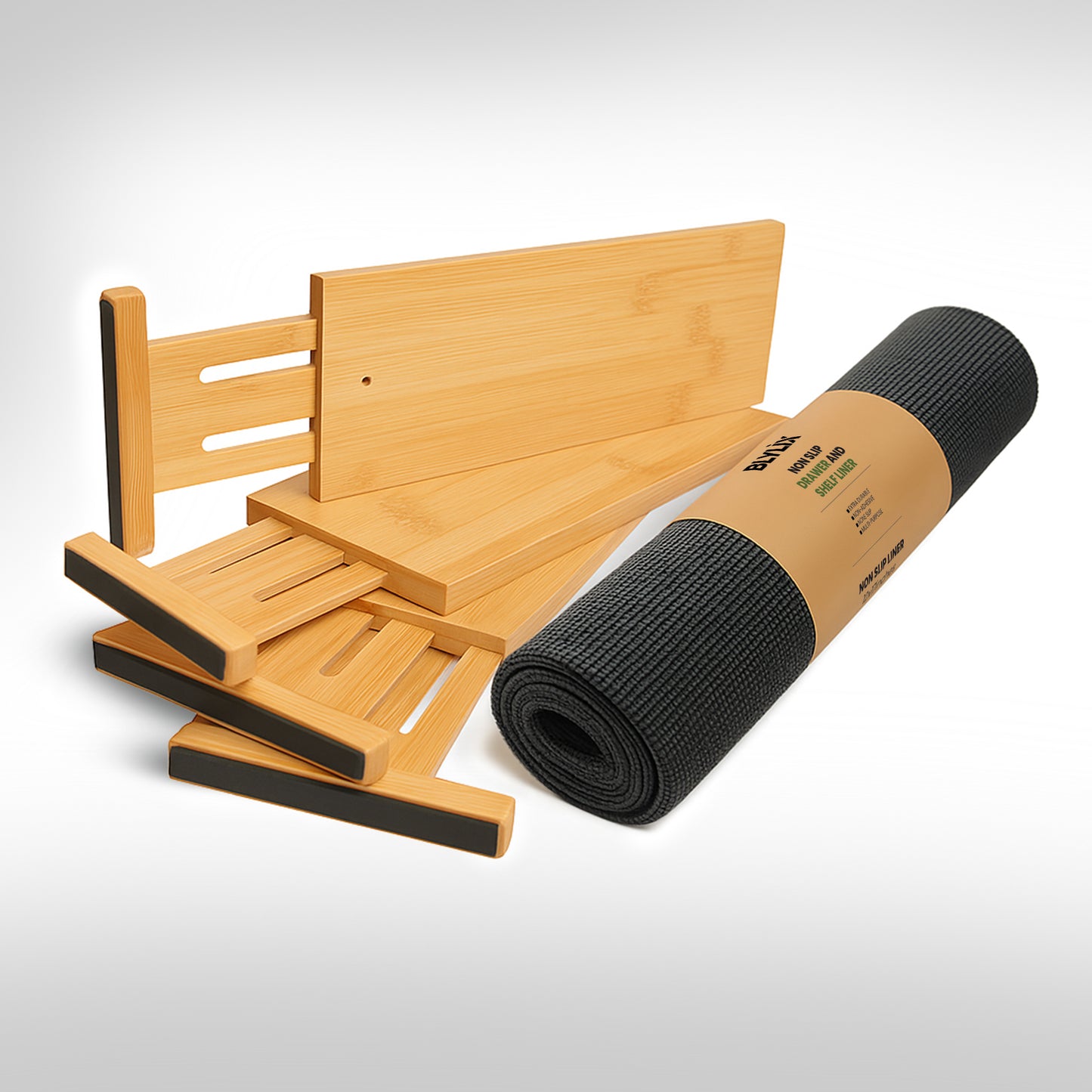 Expandable Bamboo Drawer Organizers – 6-Pack Divider Set for Clothes, Utensils & Office Drawers