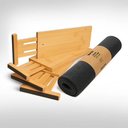 Expandable Bamboo Drawer Organizers – 6-Pack Divider Set for Clothes, Utensils & Office Drawers